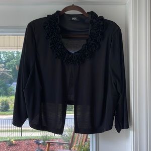 Size 2x black shrug cardigan with ruffle detail